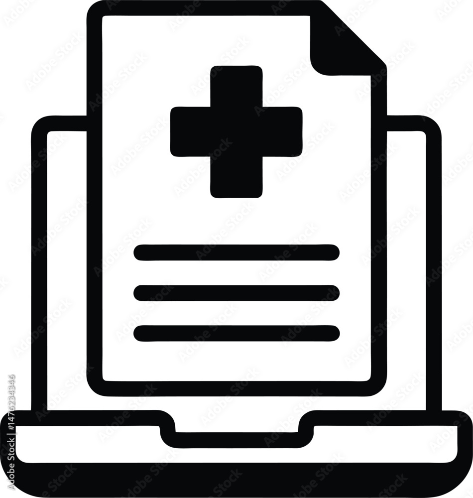 Obraz premium Electronic Medical Record Icon Vector Illustration
