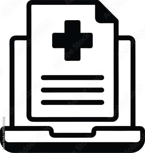 Electronic Medical Record Icon Vector Illustration