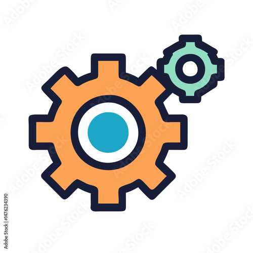 Two gears interlocking demonstrating configuration and system integration process
