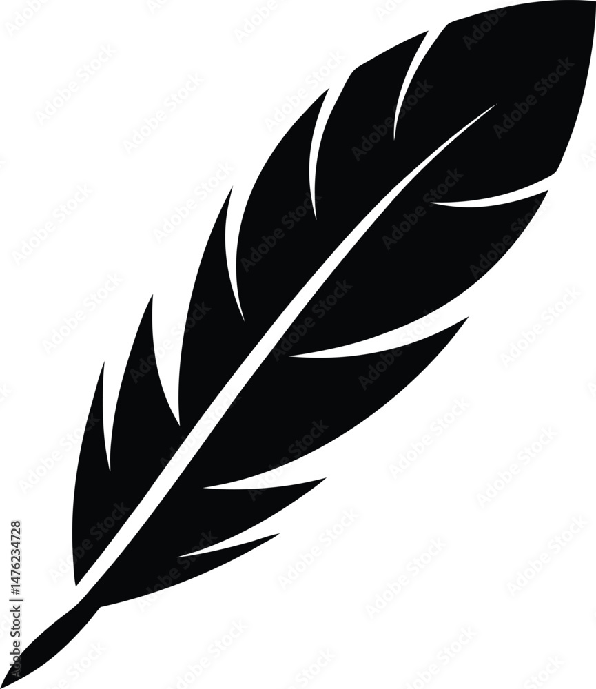 Obraz premium Feather Symbol Icon Vector Illustration