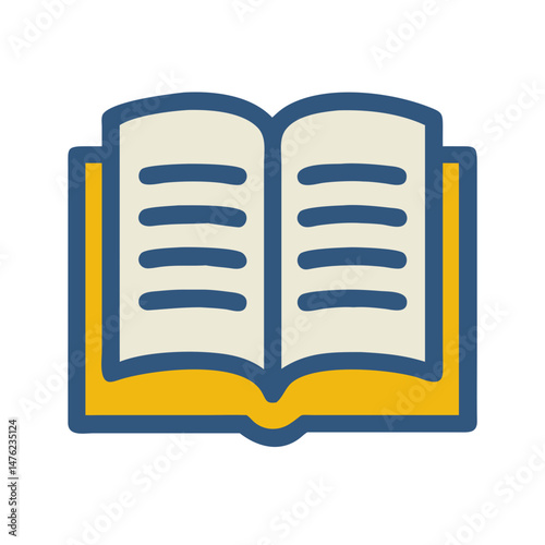 Open book with abstract text graphic on black backdrop
