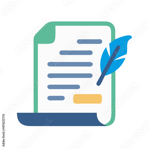 Document and Quill: Symbol of Writing and Communication