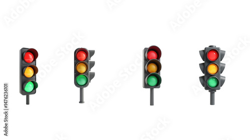 cute traffic light 3d symbol icon (png)
