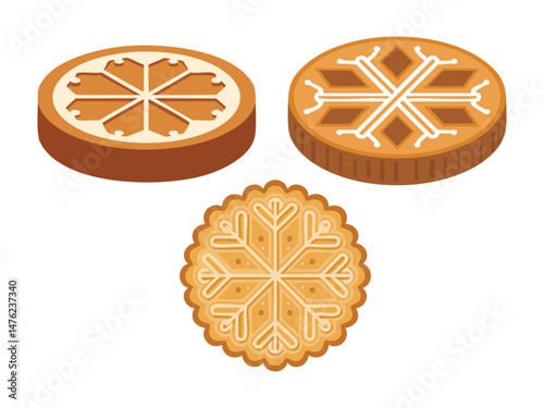 vector illustration of a german food Spekulatius (Spiced Shortcrust Biscuits)