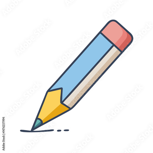 A single pencil illustration writing on a black background