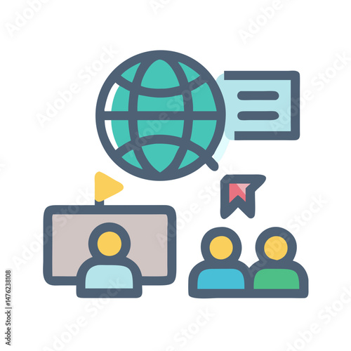 Online global learning with video conferencing and digital presence