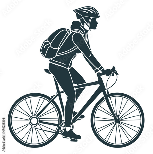 silhouette of a man riding a cycle
