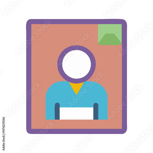Flat profile picture icon with geometric shapes design element