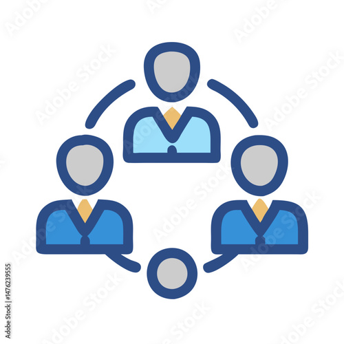 People Network Diagram Illustration Connecting Three Figures Together
