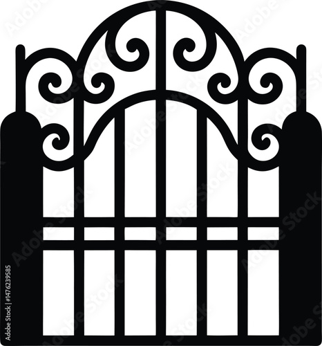 iron gate icon vector illustration