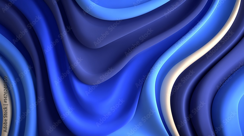 Obraz premium Abstract Blue Swirls Dynamic Wave Background.