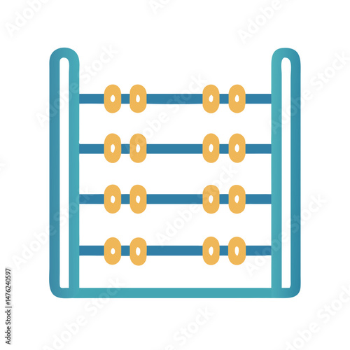Colorful abacus illustration on black background for education themes