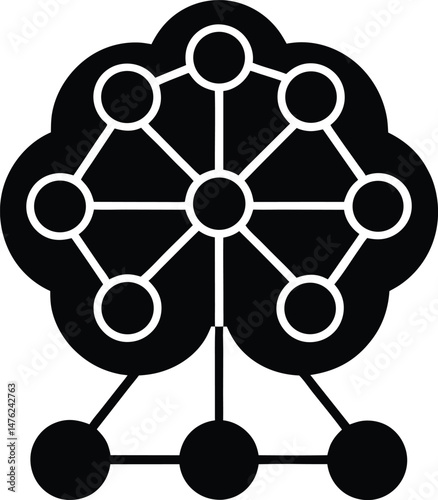 mind map network icon vector illustration