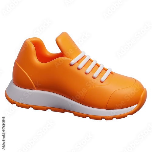 Bright Orange Running Shoe 3D Rendered Sneaker Design