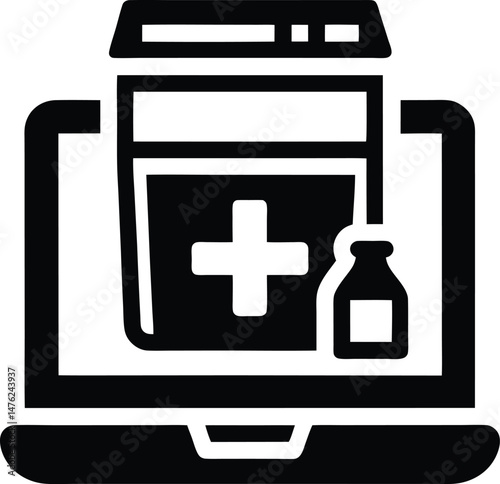 online pharmacy icon vector illustration