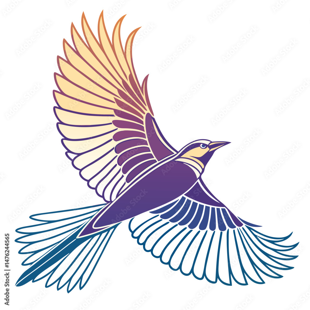 Obraz premium vector illustration of an illustration of a bird