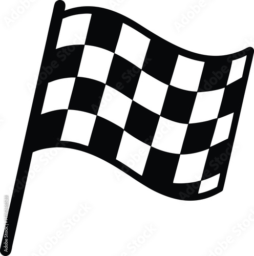 racing flag checkered icon vector illustration