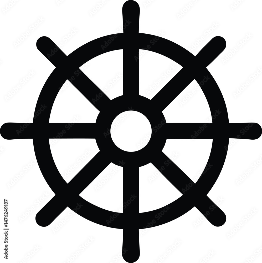 Obraz premium ship wheel steering icon vector illustration