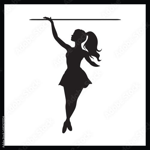 Female Gymnast Silhouette Clipart for Decoration