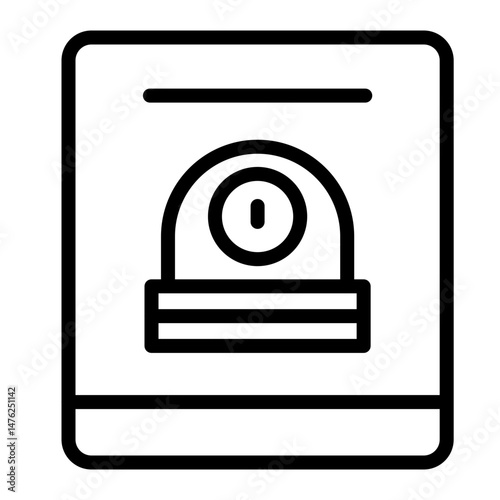 Free Download CCTV Sign Vector Line Icon Design - GFXLoad