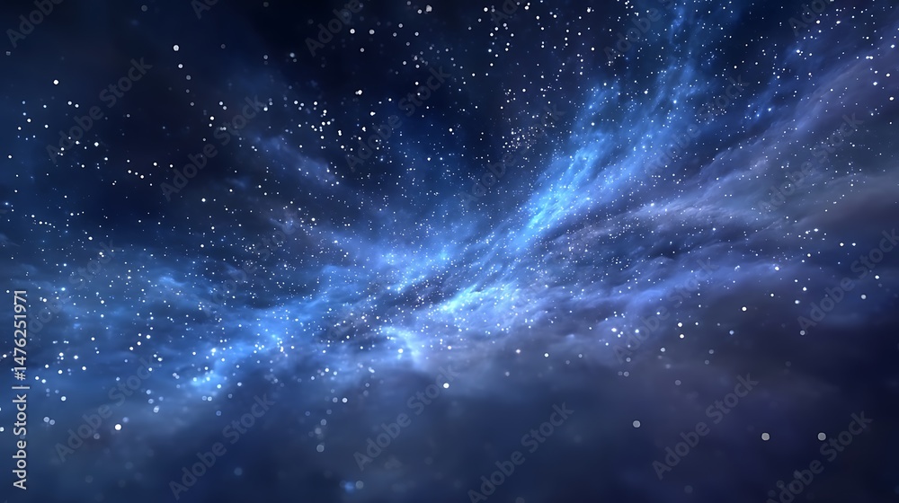 Naklejka premium Cosmic Nebula Starry Night Sky with Celestial Wonder.