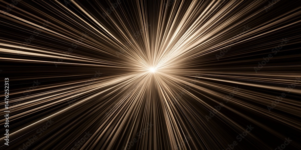 Obraz premium Abstract Burst of Light Dynamic Radial Lines Golden Rays Energy Background