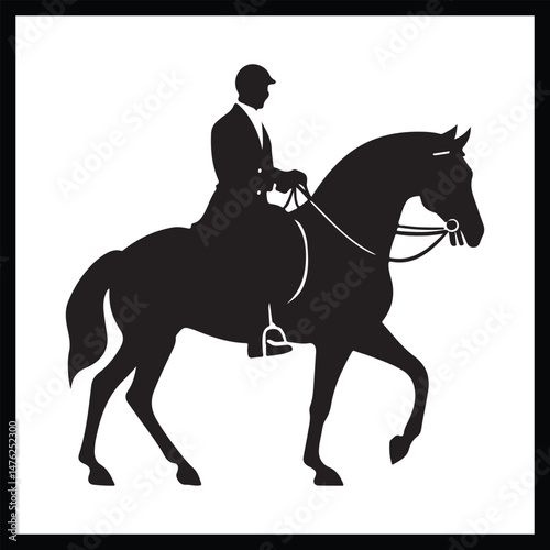 Silhouette Dressage clipart white background