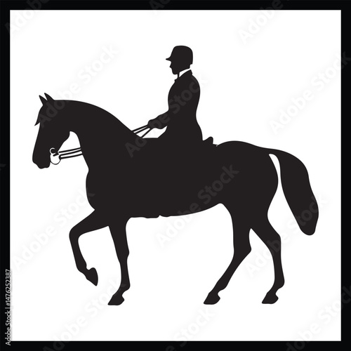 Silhouette Dressage clipart white background