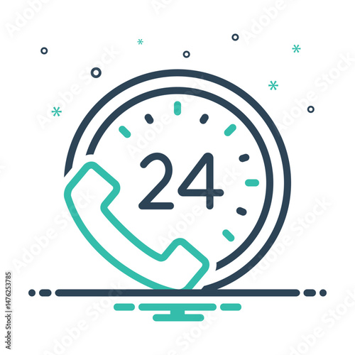 Mix icon for 24 hours calling