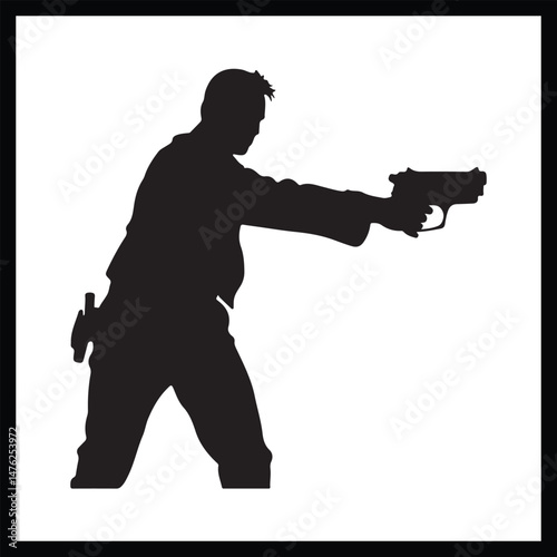 Shooter Aiming Silhouette