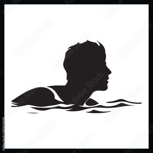 Swimmer Dive Silhouette Graphic