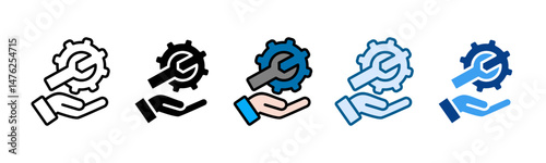 Technical Assistance Icon Set Multiple Style Collection