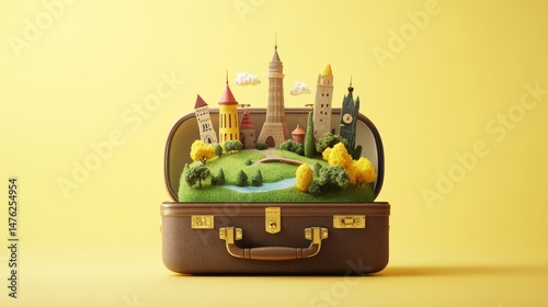 Travel the World: Miniature Landmarks in a Suitcase