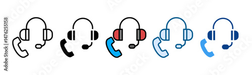 Call Center Icon Set Multiple Style Collection