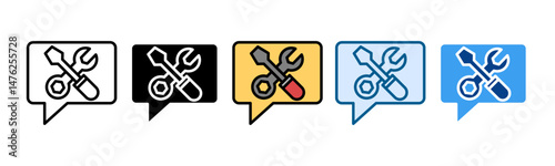 Service Request Icon Set Multiple Style Collection