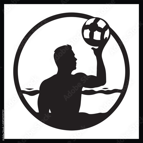 Water Polo Silhouette Clipart Vector