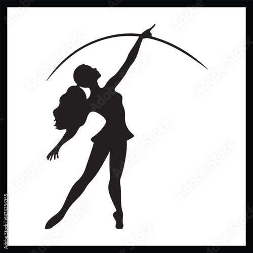 Rhythmic Gymnastics Silhouette Clipart