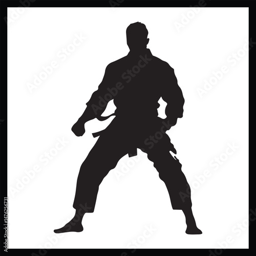 MMA Fighter Silhouette Vector