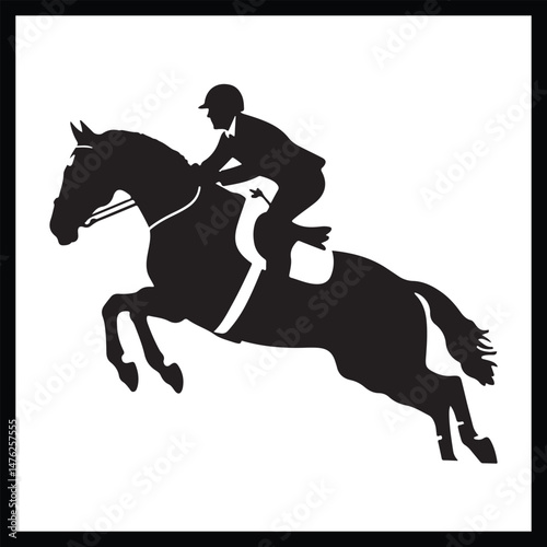 Show Jumping Silhouette Clipart
