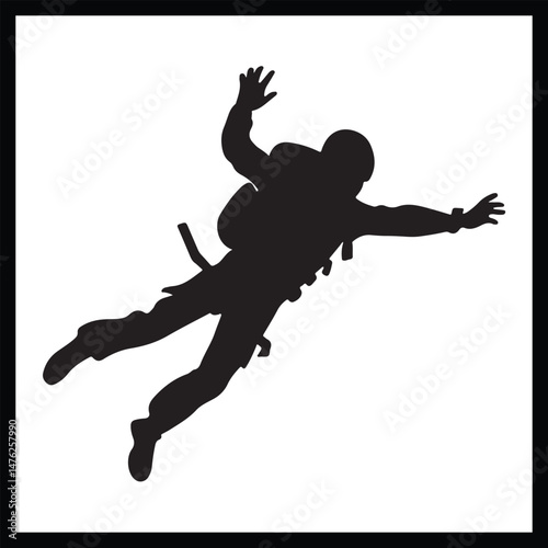 Skydiver Falling Silhouette Graphic