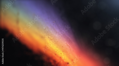 Celestial Spectrum: A mesmerizing display of vibrant rainbow hues gracefully dances against the canvas of the inky darkness, painted by nature's unseen hand.