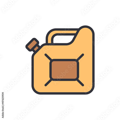 Yellow Fuel Container Depicting Energy And Transportation Icon Design