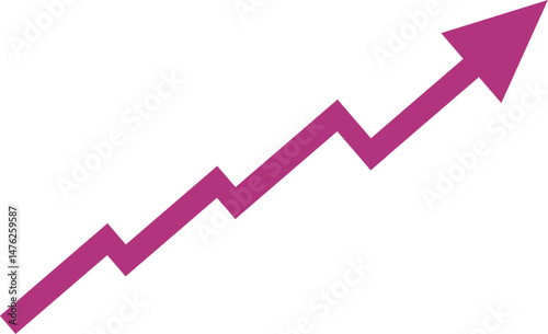 Business growth success chart with arrow, business bar sign, profit growing symbol.