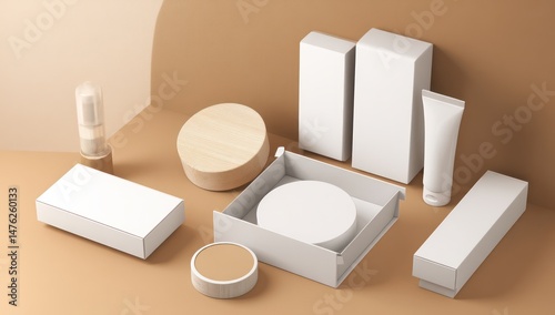 3D cosmetic box mockup featuring a clean area to insert your custom branding or logo.