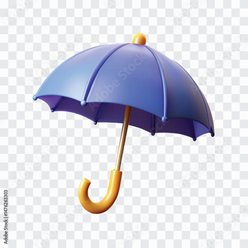 Umbrella Icon Render | Rain Protection PNG | Weather Safety Illustration