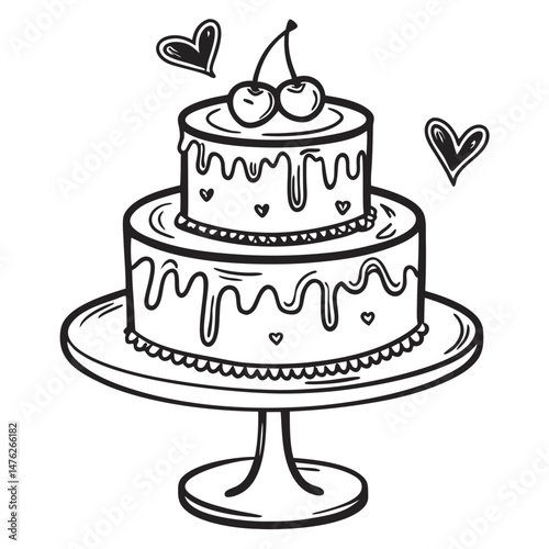vector illustration of a cake