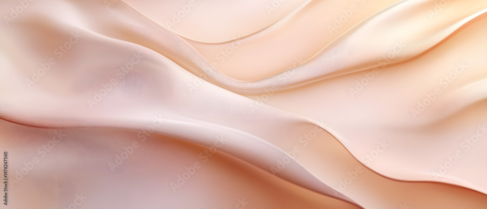 Fototapeta premium Elegant close-up of draped gold silk satin fabric texture background, ideal for luxurious website banners, fashion campaigns, and high-end print advertisements.