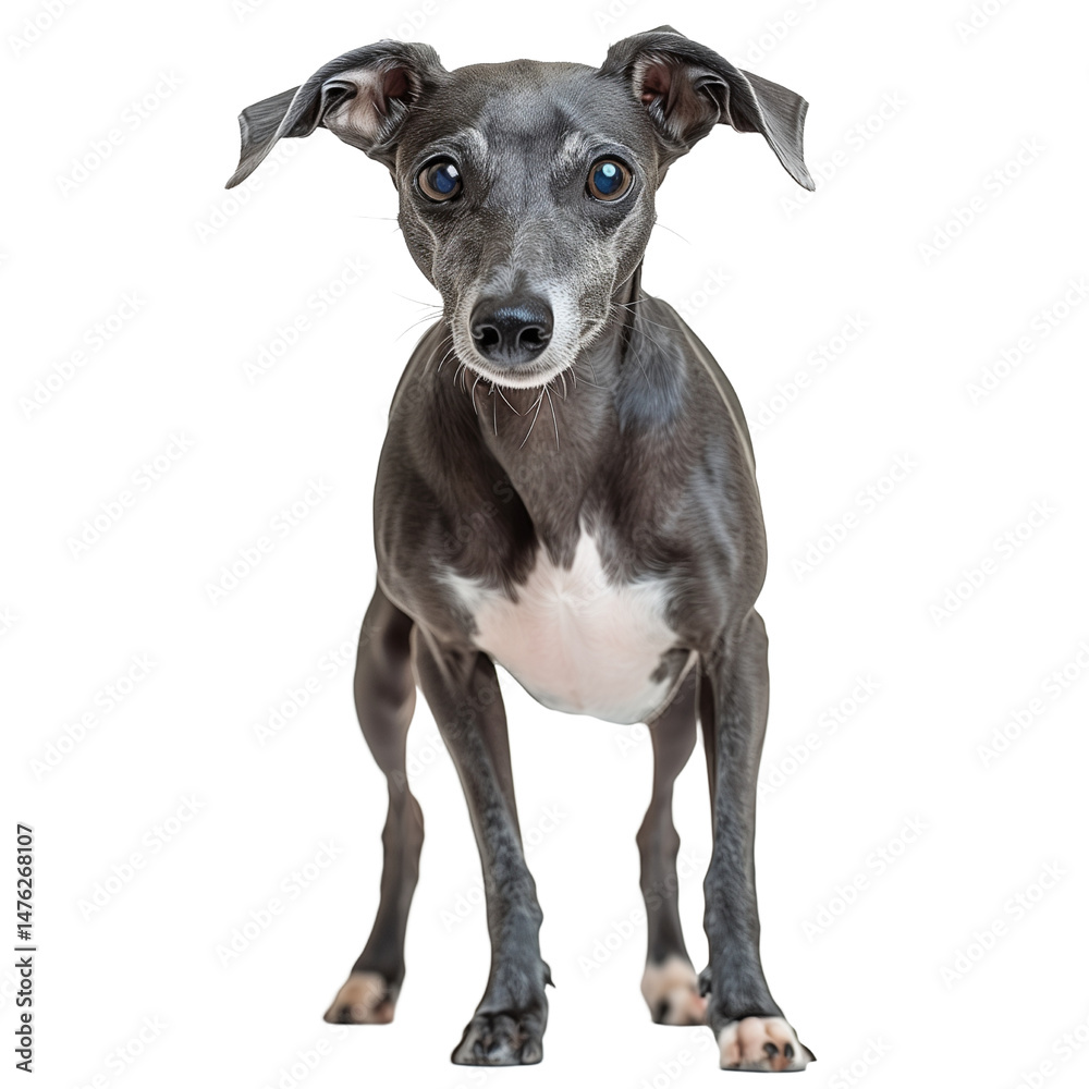 Italian Greyhound Dog Isolated on Transparent Background. PNG. Generated AI. Italian Greyhound Dog Isolated on Transparent Background. PNG. Generated AI.