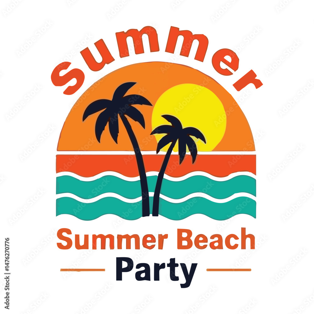 Obraz premium Sunny Summer Beach Party Invitation Art & Illustration