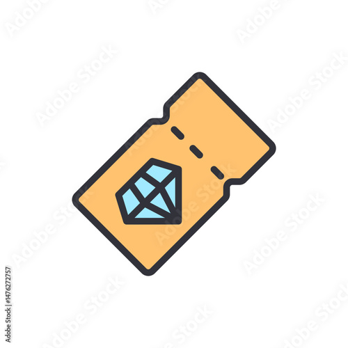 Elegant Voucher Featuring A Sparkling Diamond On A Light Background